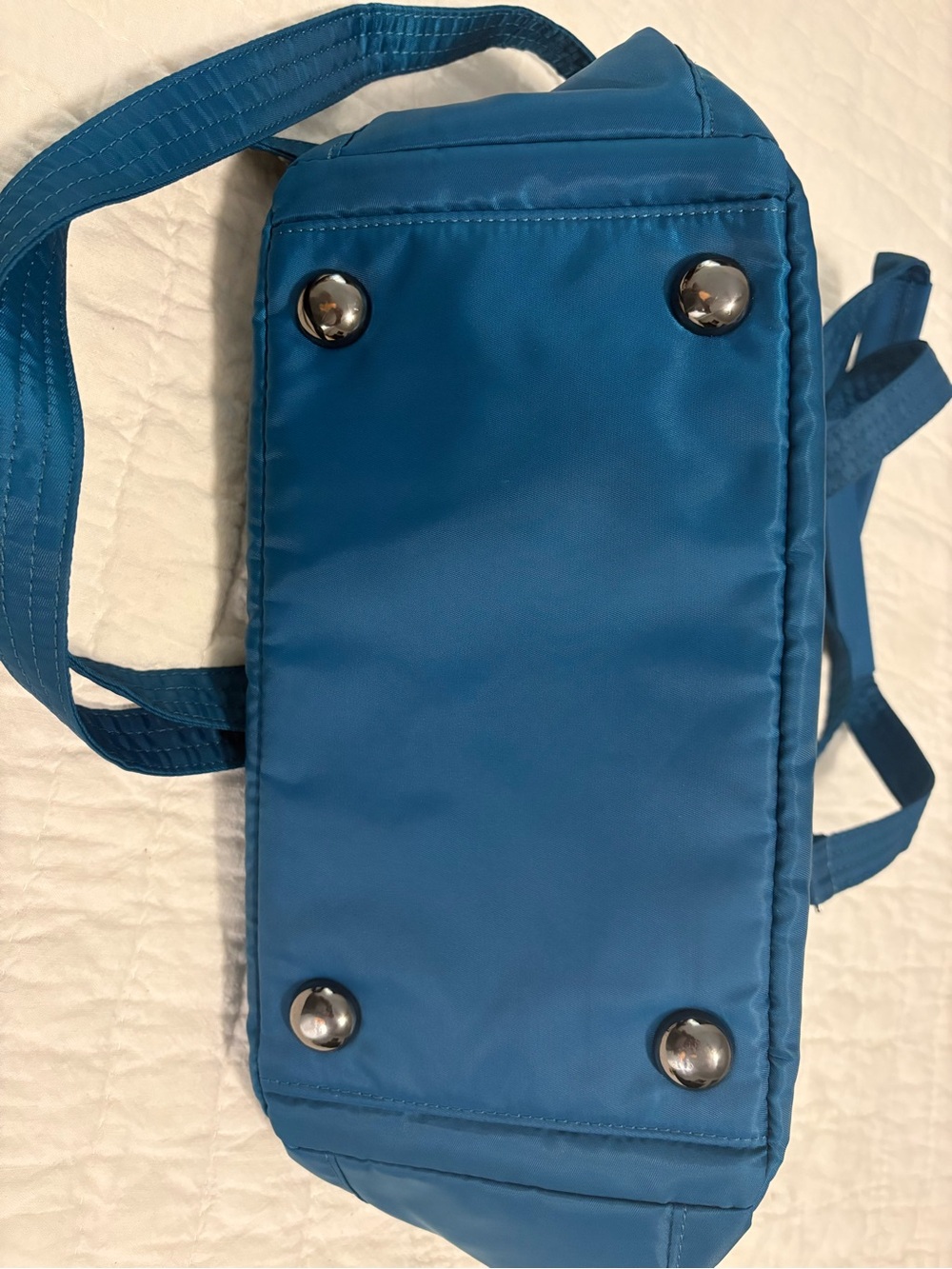 Lug Teal Blue Nylon Satchel Shoulder Bag Multi Pocket - Picture 3 of 3